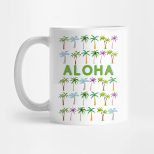 Aloha - Palm Tree Pattern Design Hawaii Lovers Mug